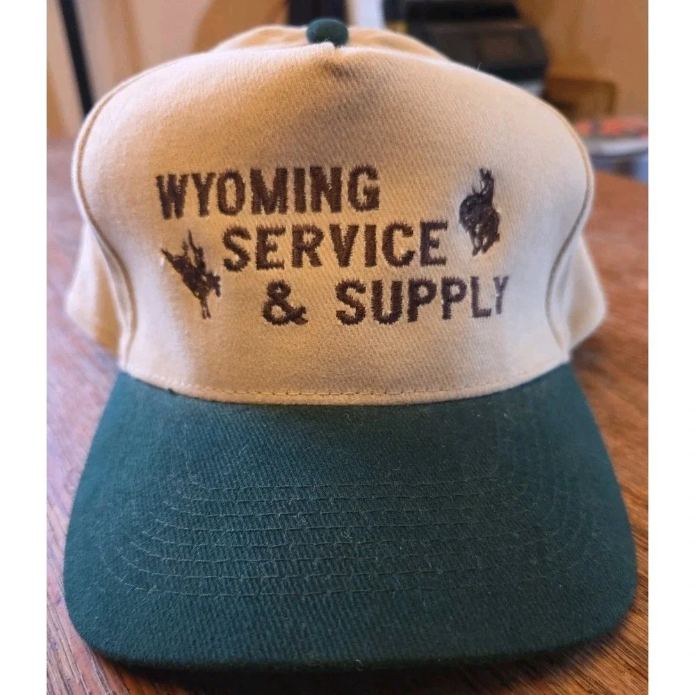 Vintage Wyoming Service And‎ Supply Corduroy Adjustable Trucker Hat Otto Cap